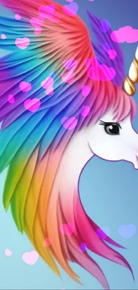 Get this amazing unicorn live wallpaper for your phone! Designed with a stunning close-up of a unicorn's head, this colorful and vibrant wallpaper is perfect for anyone who loves the fantastical world of unicorns