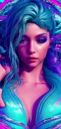 Hairstyle Blue Purple Live Wallpaper