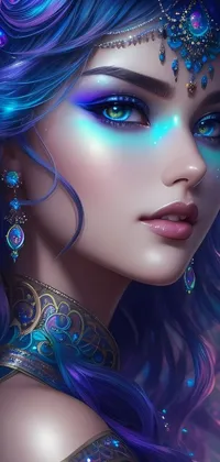 Hairstyle Eyebrow Blue Live Wallpaper