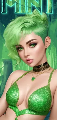 Hairstyle Green Eyelash Live Wallpaper