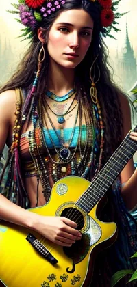 Hairstyle Musical Instrument Guitar Live Wallpaper