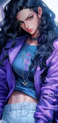 Hairstyle Purple Azure Live Wallpaper