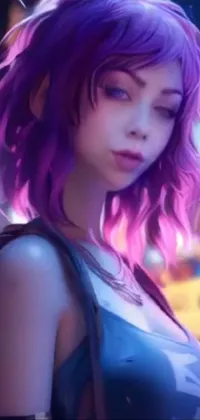 Hairstyle Purple Blue Live Wallpaper