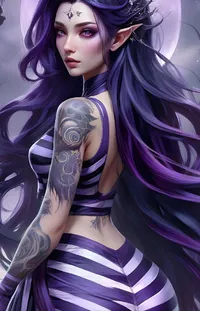 Hairstyle Purple Blue Live Wallpaper