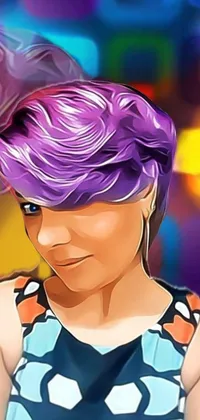 Hairstyle Purple Cartoon Live Wallpaper