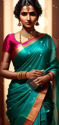 Hairstyle Sari Green Live Wallpaper