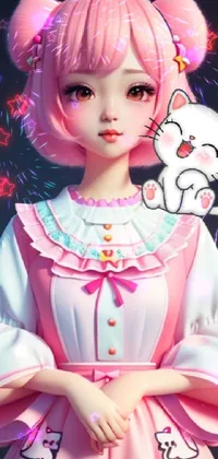 Hairstyle White Doll Live Wallpaper