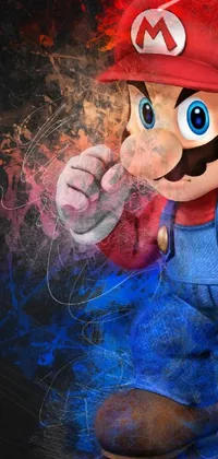 Hand Mario Blue Live Wallpaper