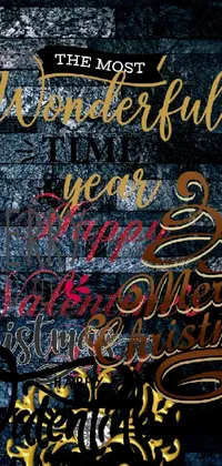 This phone live wallpaper is a stunning digital rendering of graffiti-style lettering on the side of a building