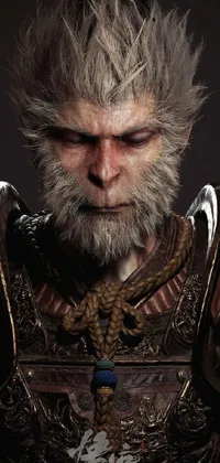 This live phone wallpaper showcases a humanoid monkey fantasy race character