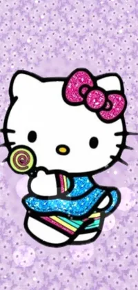 Glitched Hello Kitty Graffiti Live Wallpaper - free download