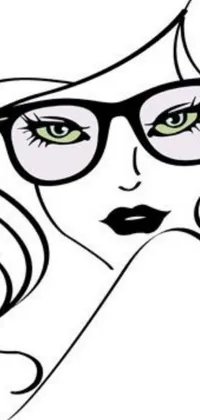 Explore an edgy and vibrant pop art-inspired phone live wallpaper featuring a woman with glasses