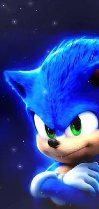 This lively Sonic the Hedgehog phone live wallpaper features a close-up view of the popular video game character