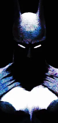 This dynamic phone live wallpaper depicts a detailed Batman mask set against a black background, inspired by Frank Miller&#39;s iconic artwork on Tumblr
