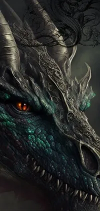 Experience the thrill of having a fierce and captivating dragon's head as your phone wallpaper! Our digital art creation captures every intricate detail of the dragon's face set against a dark and dramatic background