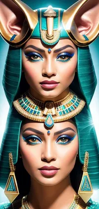 Bring a touch of ancient Egyptian beauty and futuristic flair to your phone with this stunning live wallpaper
