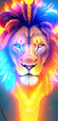 This lion-themed live wallpaper delivers a captivating display of colors and patterns