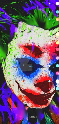 Get a stunning live wallpaper for your phone featuring a vector art painting of a joker
