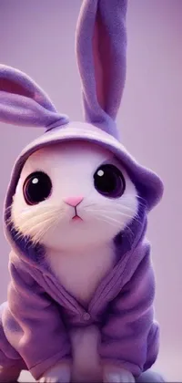 Head Purple Rabbit Live Wallpaper