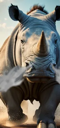 Head Rhinoceros White Rhinoceros Live Wallpaper