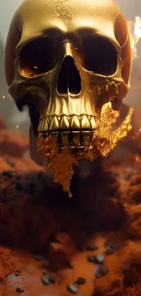 3D gold skull Live Wallpaper