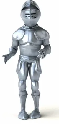 This phone live wallpaper features a figurine wearing a suit of armor with silver eyes