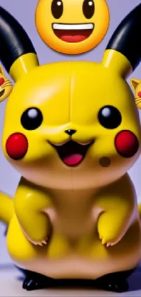 This live wallpaper features a detailed close-up of a Pikachu figurine, showcasing brilliant digital art