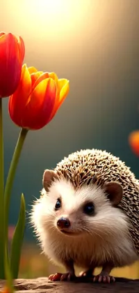 Hedgehog Flower Plant Live Wallpaper