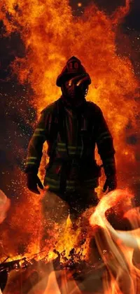 Helmet Flame Fire Live Wallpaper