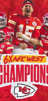 This Kansas City Chiefs live wallpaper captures the excitement of the team's Super Bowl win with a unique sots art style
