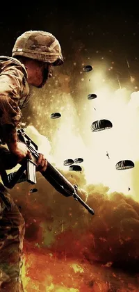 Helmet Shooter Game Military Uniform Live Wallpaper