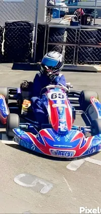 Bring your phone to life with this exhilarating live wallpaper of a go-kart racing through a parking lot