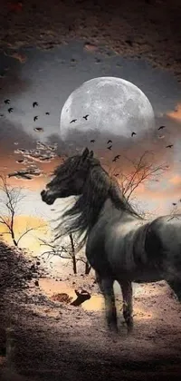 Horse Atmosphere Moon Live Wallpaper