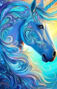 Horse Blue Light Live Wallpaper