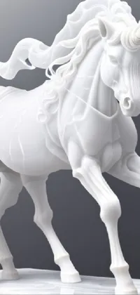 Horse Head White Live Wallpaper