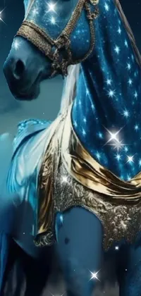 Horse Light Blue Live Wallpaper