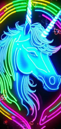 Horse Light Electric Blue Live Wallpaper