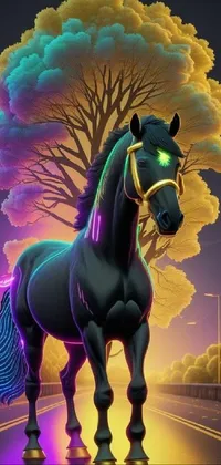 Horse Light Mythical Creature Live Wallpaper