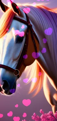Get lost in the charming depiction of a horse in this live phone wallpaper
