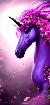 Horse Mythical Creature Purple Live Wallpaper