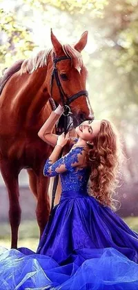 Horse People In Nature Dress Live Wallpaper