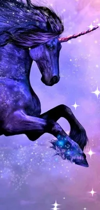 Horse Purple Statue Live Wallpaper