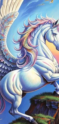 Horse White Blue Live Wallpaper