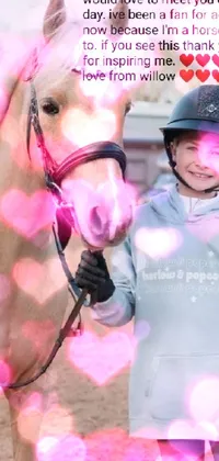 Horse White Pink Live Wallpaper