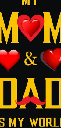 This a phone wallpaper that features a trendy t-shirt with the words "my mom and dad is my world"