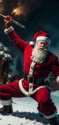 Human Body Santa Claus Gesture Live Wallpaper