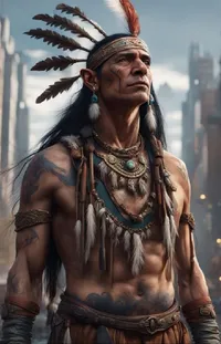 Human Body Tribal Chief Headgear Live Wallpaper