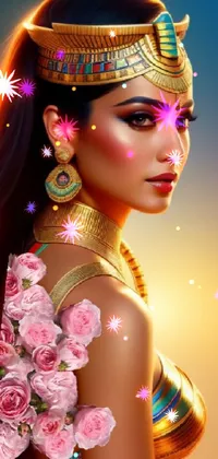 Experience the beauty of an Indian empress with this stunning digital artwork live wallpaper
