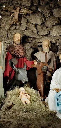 Human Nativity Scene Art Live Wallpaper