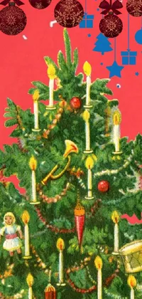 Illustration Christmas Christmas Tree Live Wallpaper